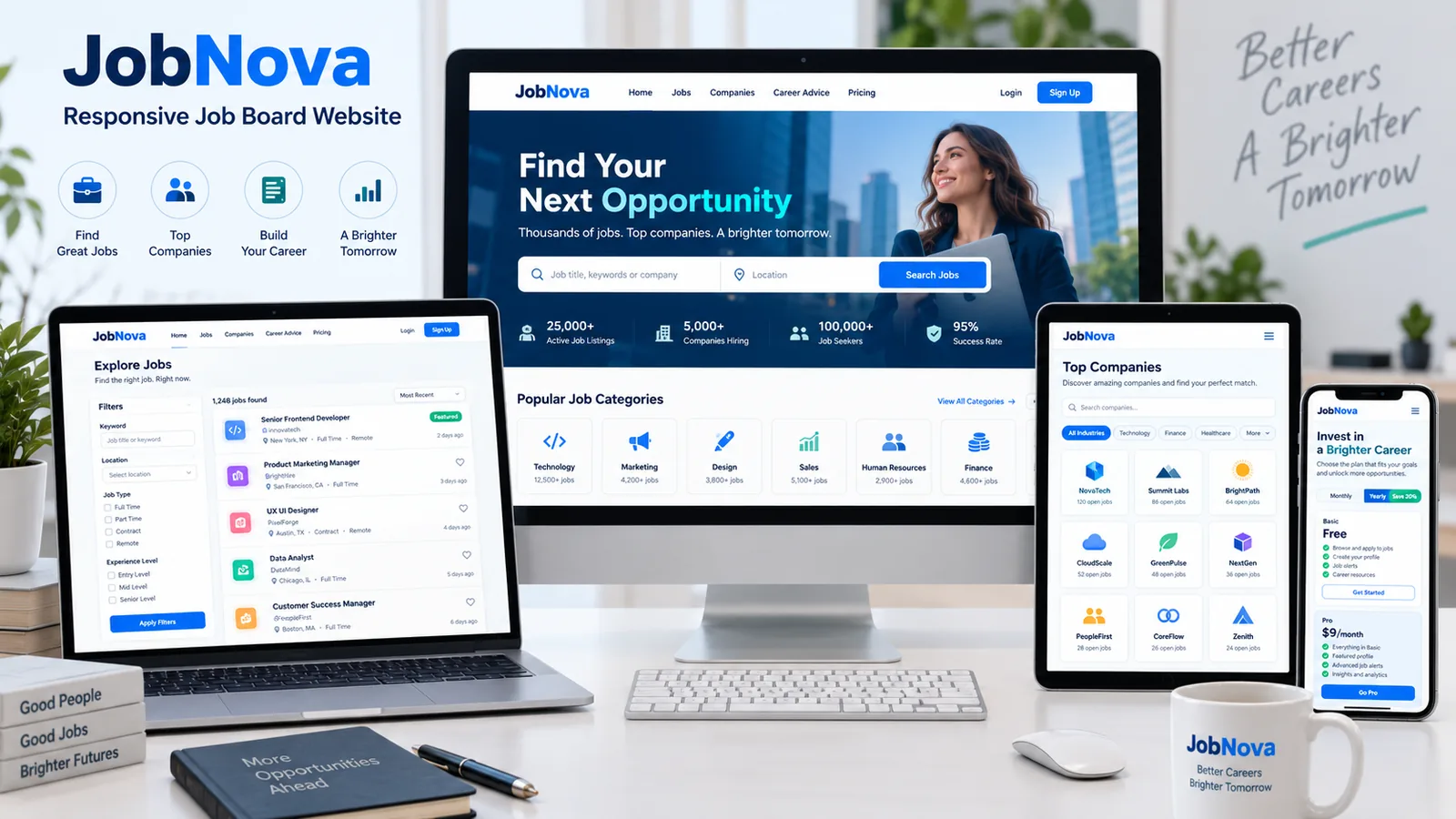 JobNova: A Free Bootstrap 5 Job Board Template for Recruitment Websites