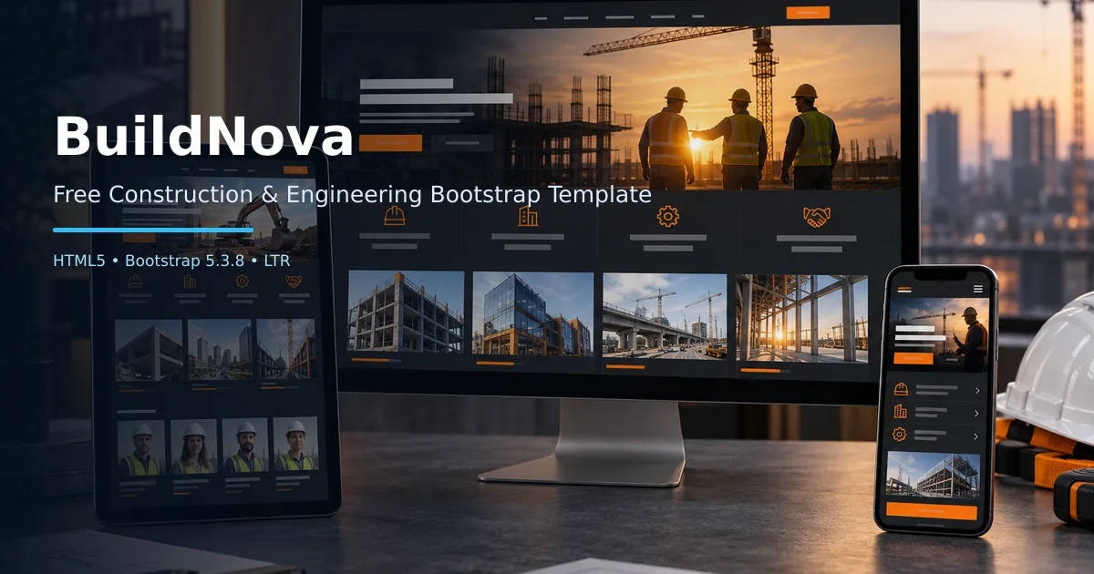 BuildNova: A Free Bootstrap 5 Construction & Engineering HTML Template