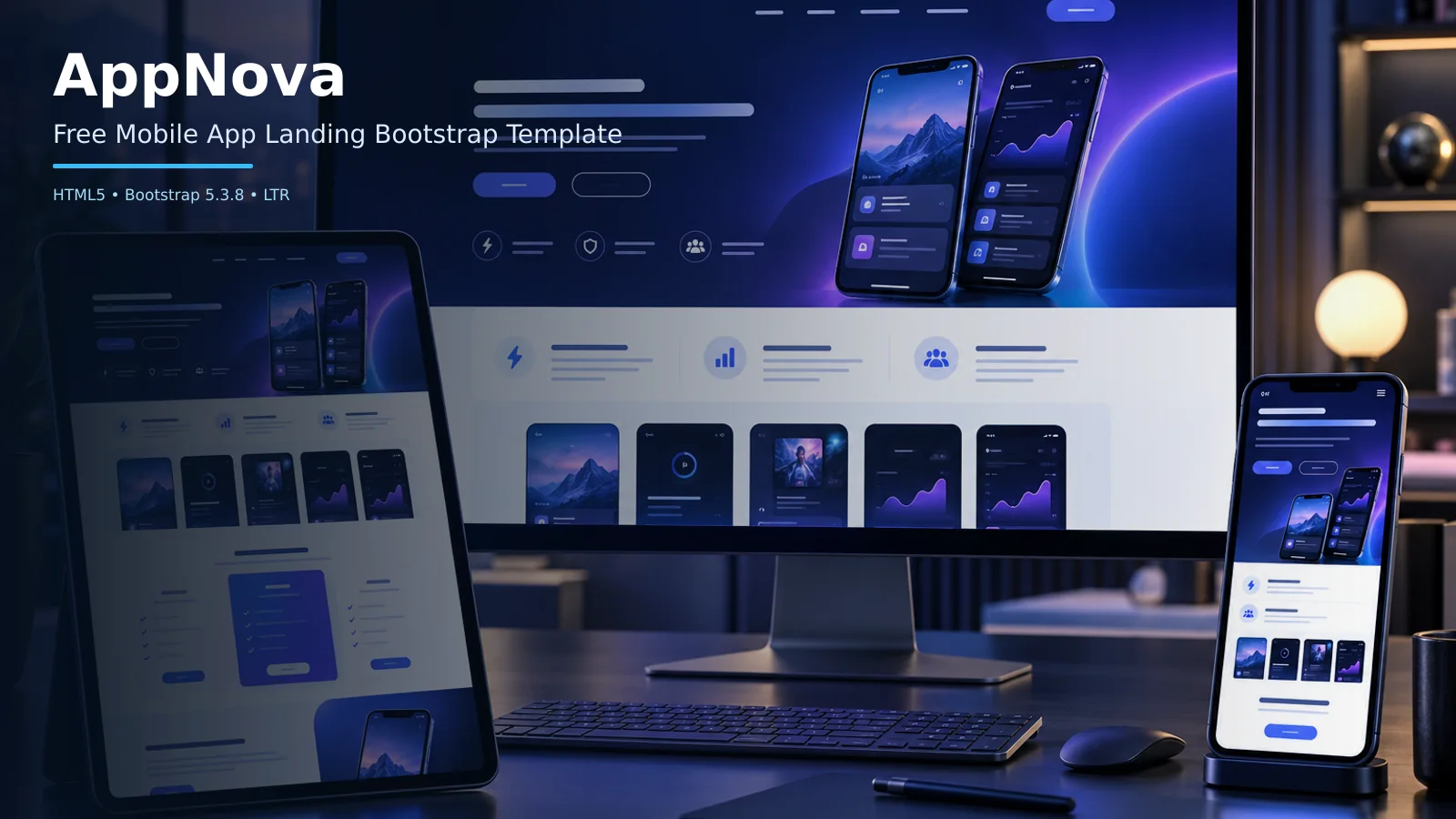 AppNova: A Free Bootstrap 5 Mobile App Landing HTML Template