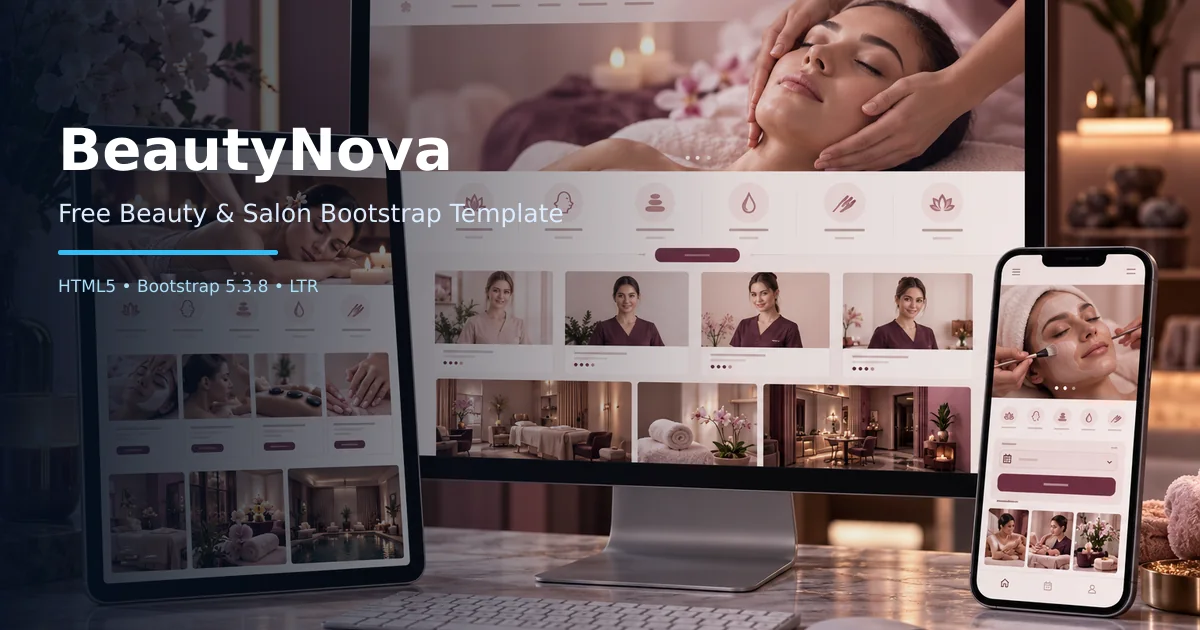 BeautyNova: A Free Bootstrap 5 Beauty & Salon HTML Template