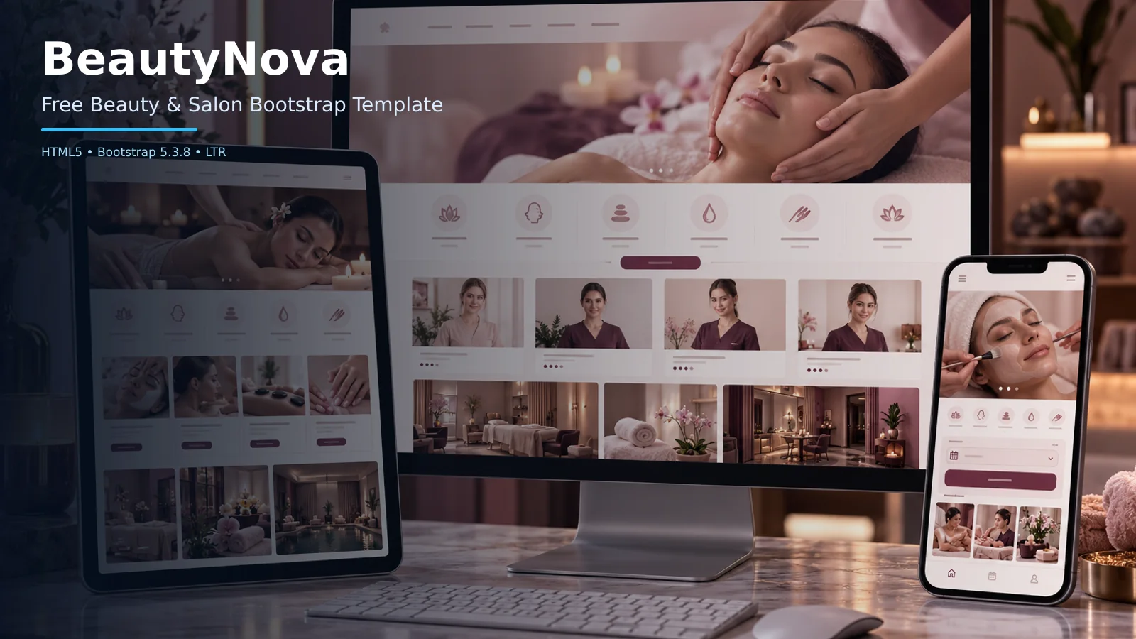 BeautyNova – Free Bootstrap 5 Beauty & Salon HTML Template
