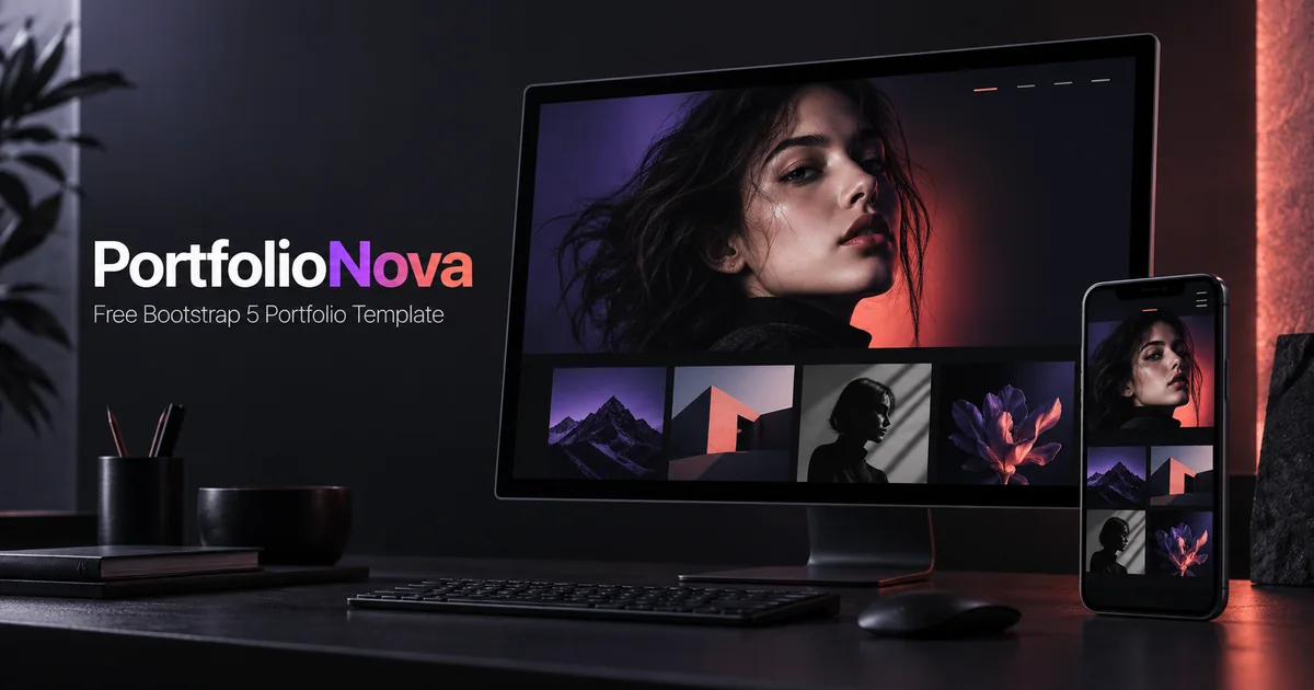 PortfolioNova – Free Bootstrap 5 Creative Portfolio HTML Template