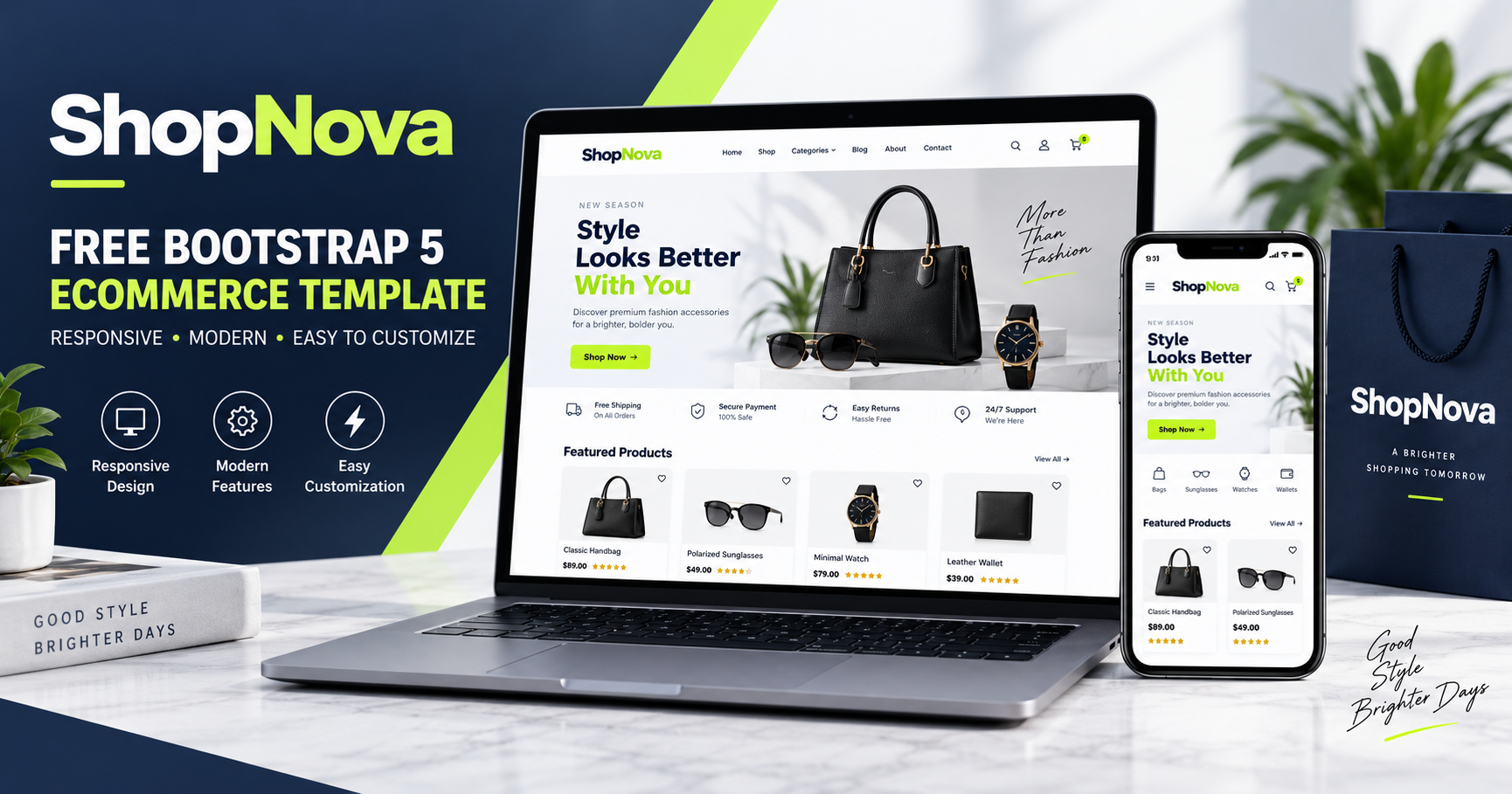 ShopNova: Free Bootstrap 5 eCommerce HTML Template