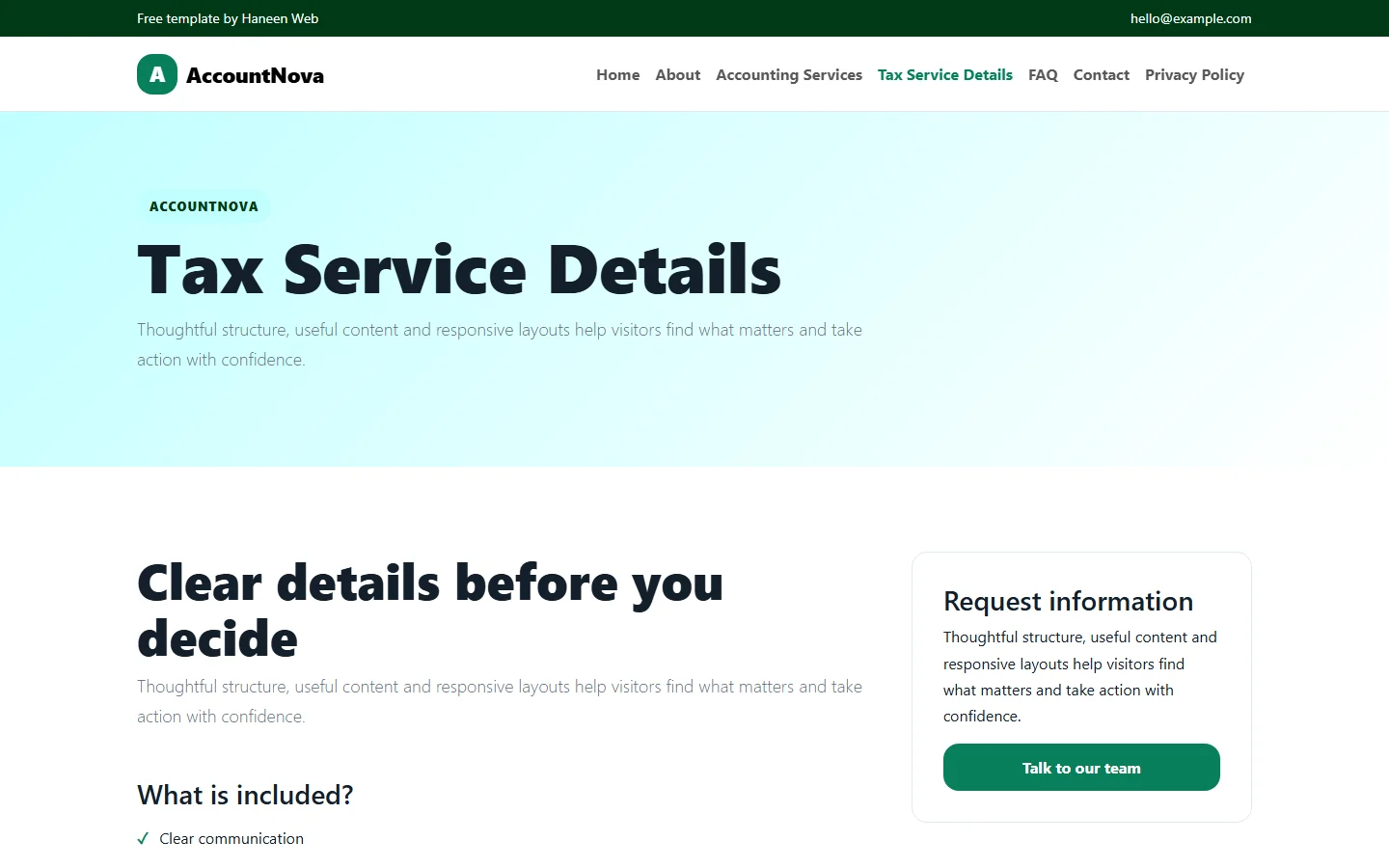 AccountNova – Free Bootstrap 5 Accounting and tax services HTML Template