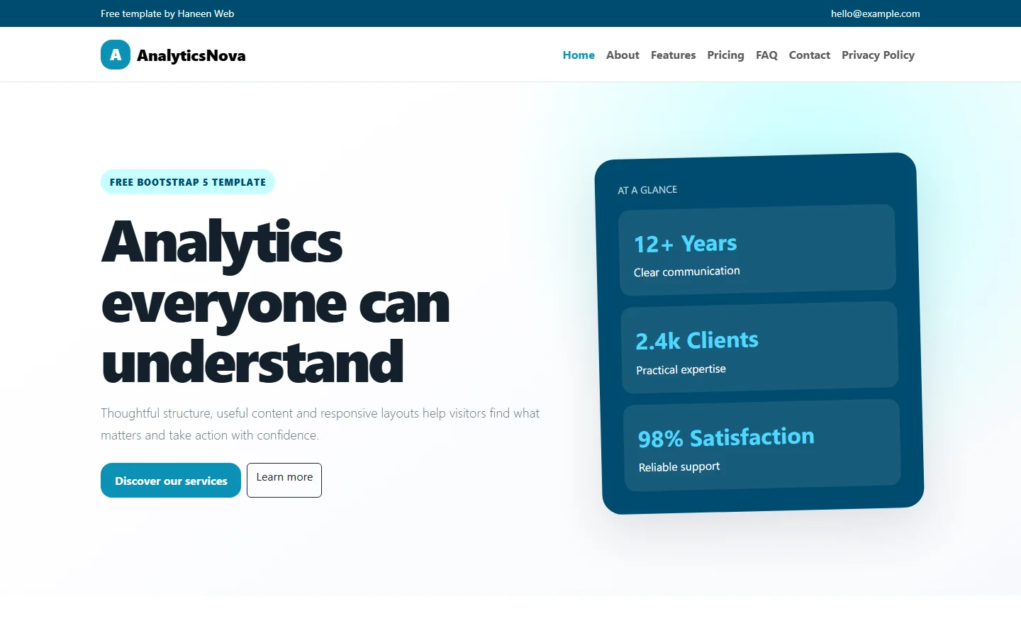 AnalyticsNova – Free Bootstrap 5 Analytics everyone can understand HTML Template