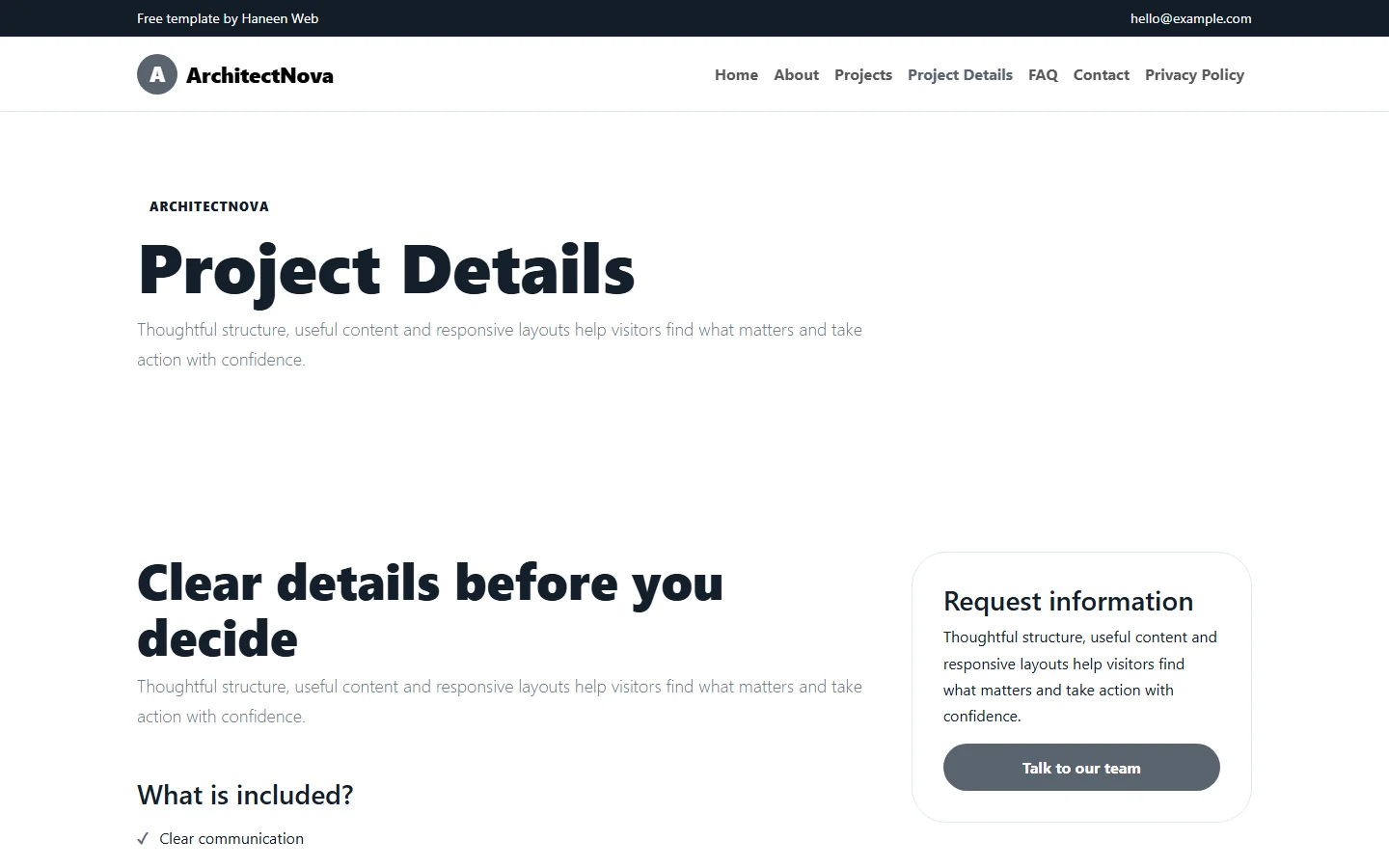 ArchitectNova – Free Bootstrap 5 Spaces shaped around people HTML Template