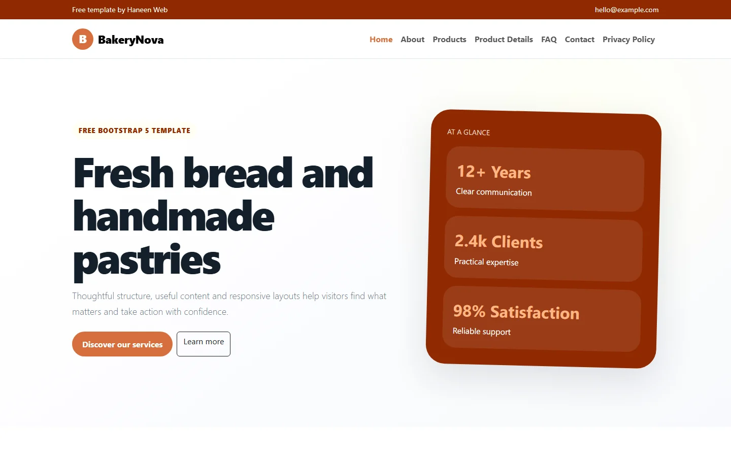 BakeryNova – Free Bootstrap 5 Fresh bread and handmade pastries HTML Template