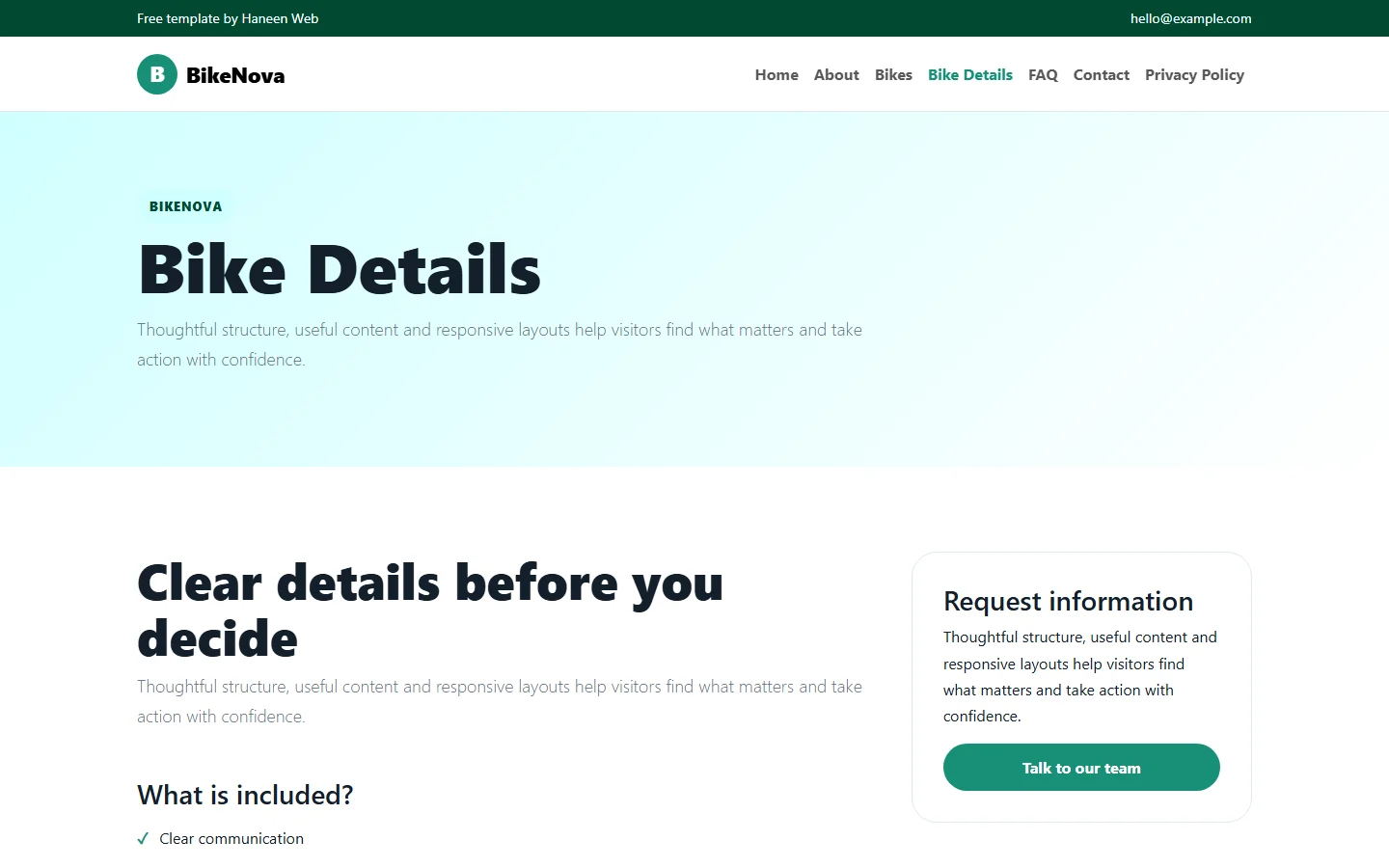 BikeNova – Free Bootstrap 5 Ride farther, feel better HTML Template