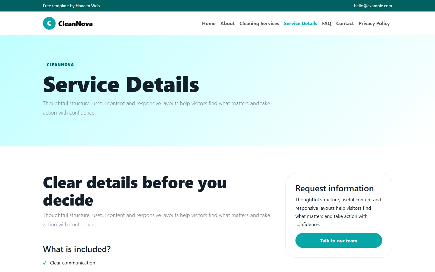 CleanNova – Free Bootstrap 5 Professional cleaning services HTML Template