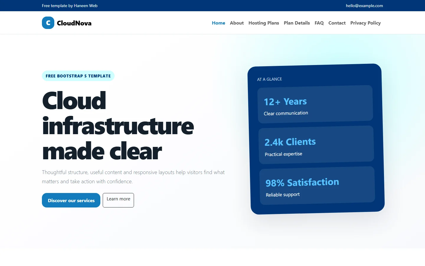 CloudNova – Free Bootstrap 5 Cloud infrastructure made clear HTML Template