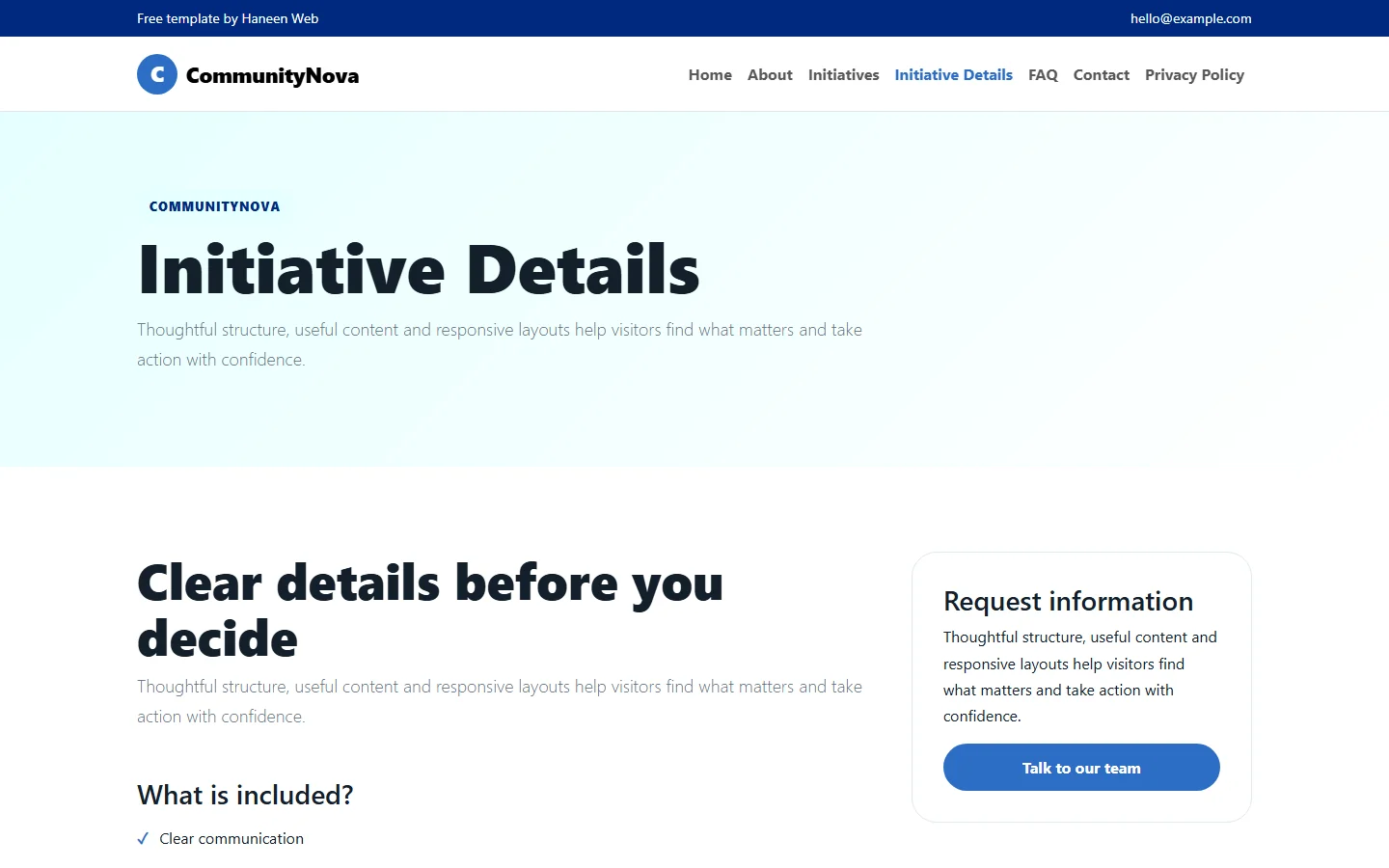 CommunityNova – Free Bootstrap 5 Local action, lasting impact HTML Template