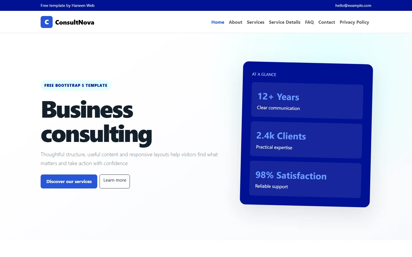 ConsultNova – Free Bootstrap 5 Business consulting HTML Template