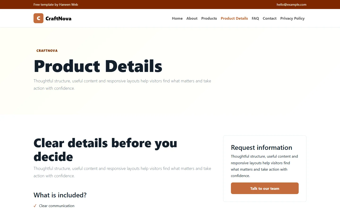 CraftNova – Free Bootstrap 5 Handmade pieces with a story HTML Template