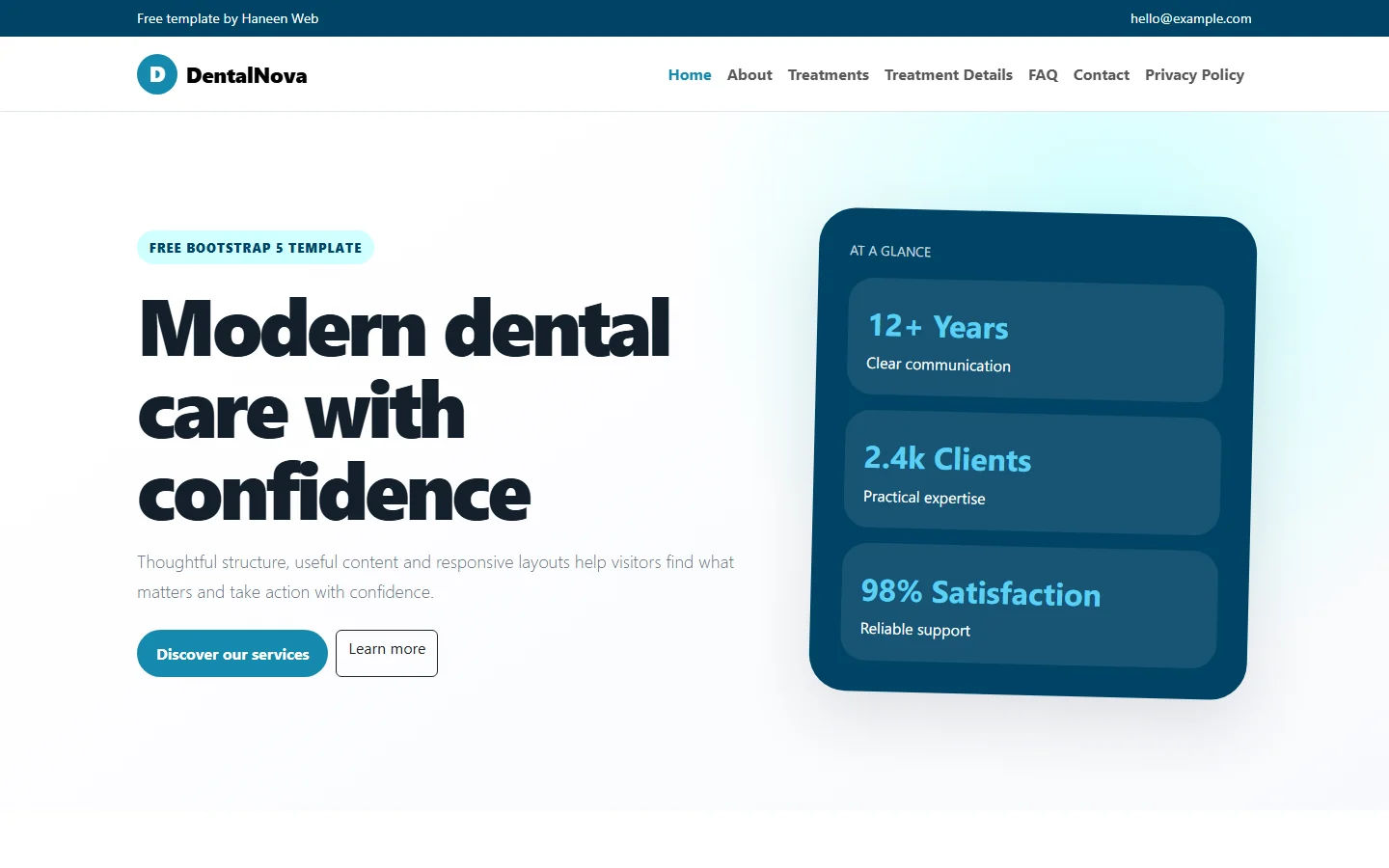 DentalNova – Free Bootstrap 5 Modern dental care with confidence HTML Template