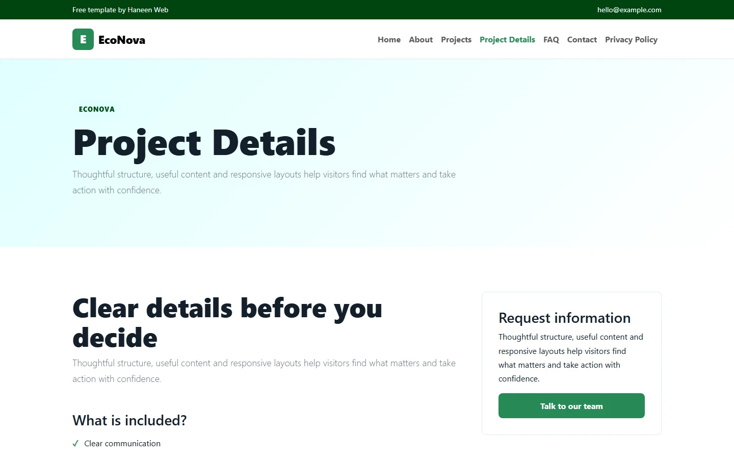 EcoNova – Free Bootstrap 5 Practical action for a greener future HTML Template
