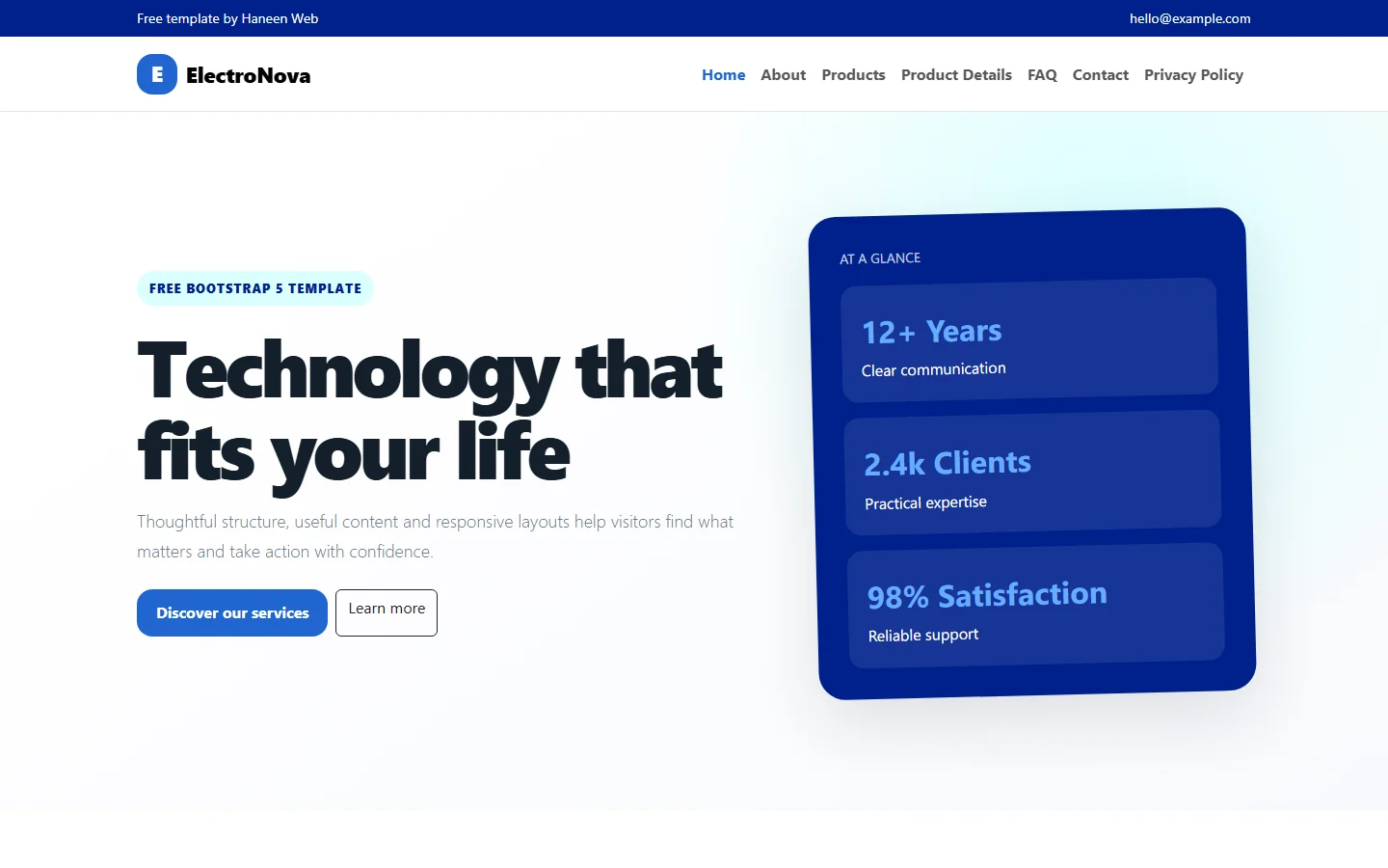 ElectroNova – Free Bootstrap 5 Technology that fits your life HTML Template