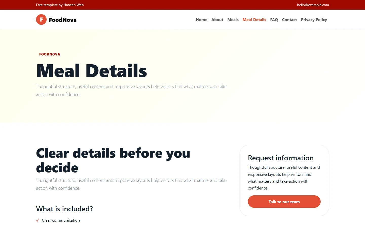 FoodNova – Free Bootstrap 5 Fresh meals delivered simply HTML Template