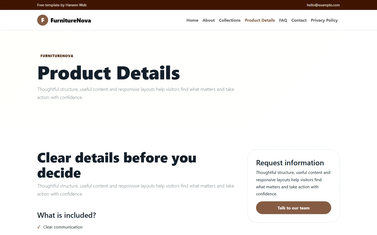 FurnitureNova – Free Bootstrap 5 Furniture for thoughtful spaces HTML Template