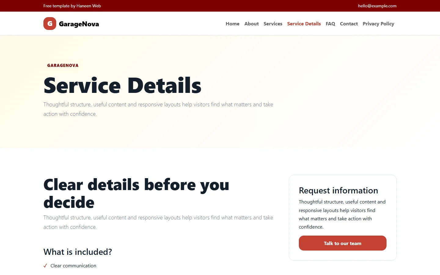 GarageNova – Free Bootstrap 5 Car care you can trust HTML Template