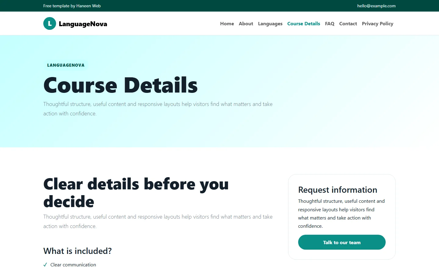 LanguageNova – Free Bootstrap 5 Speak with more confidence HTML Template