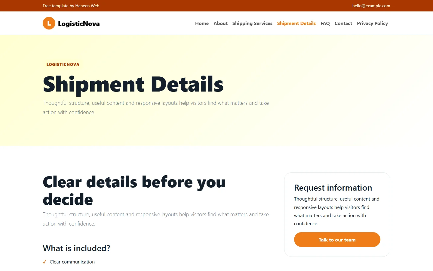 LogisticNova – Free Bootstrap 5 Shipping and logistics HTML Template