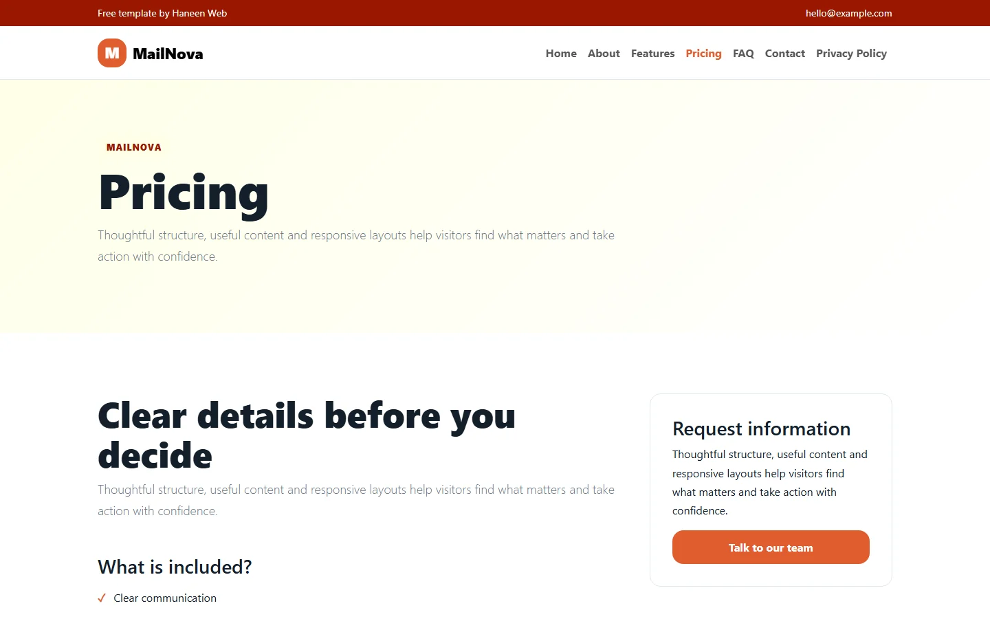 MailNova – Free Bootstrap 5 Email campaigns people enjoy HTML Template