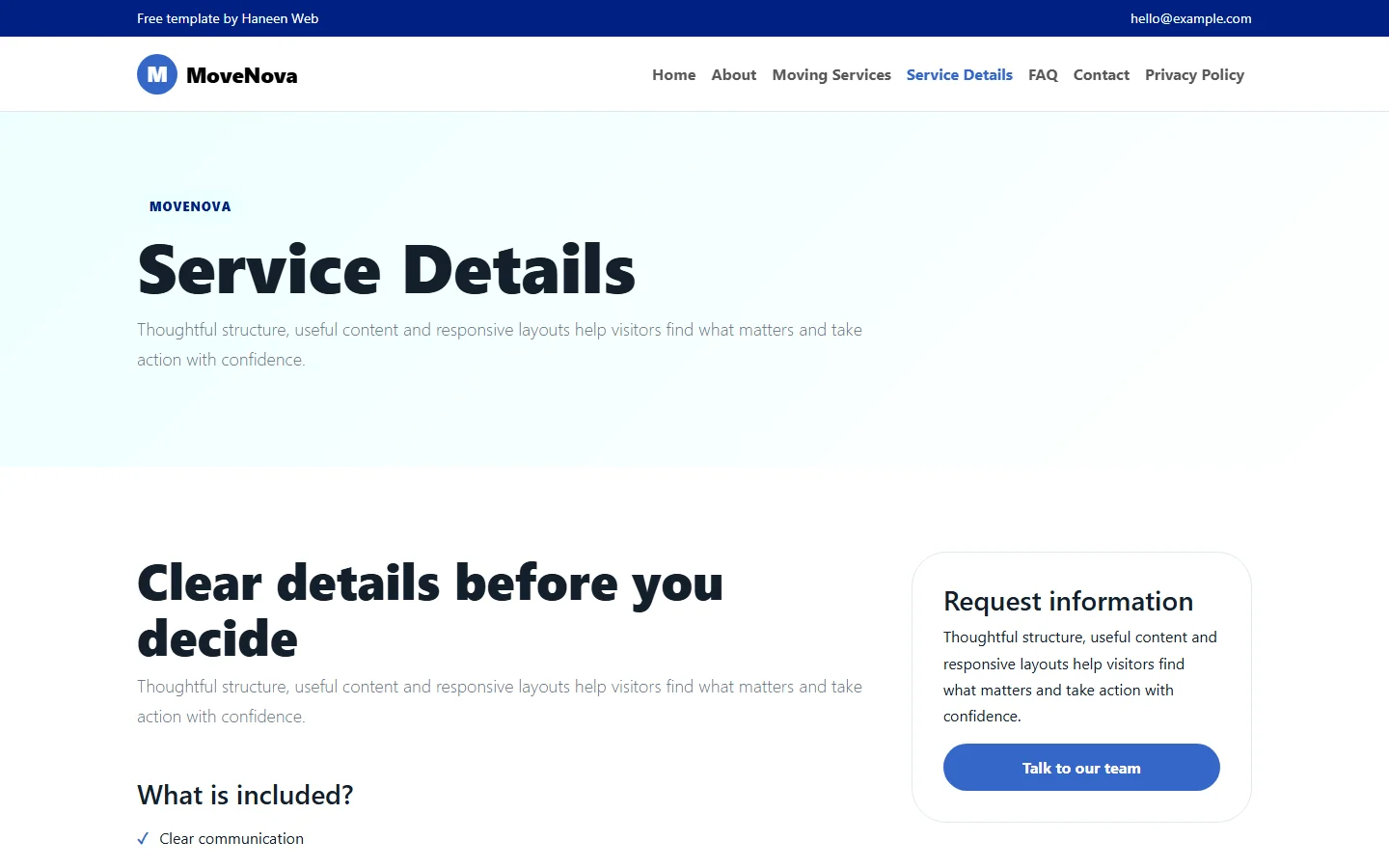 MoveNova – Free Bootstrap 5 Moving made organized HTML Template