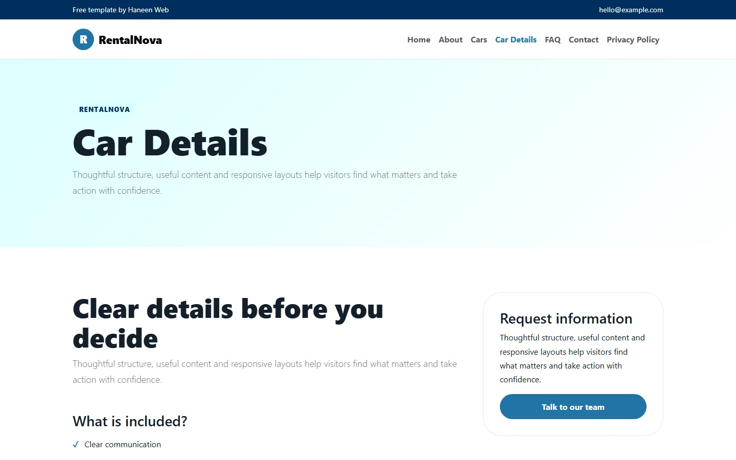 RentalNova – Free Bootstrap 5 The right car for every journey HTML Template