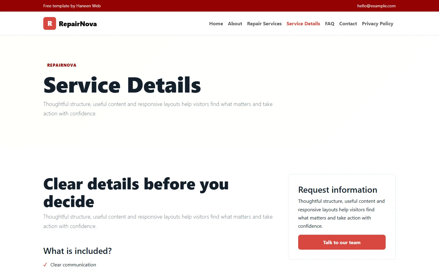 RepairNova – Free Bootstrap 5 Home repair experts HTML Template