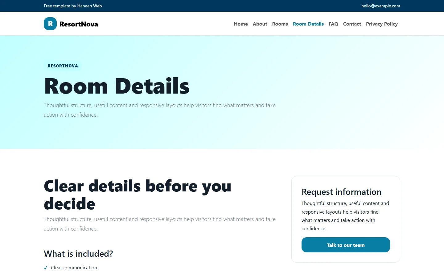 ResortNova – Free Bootstrap 5 A restful stay by the water HTML Template