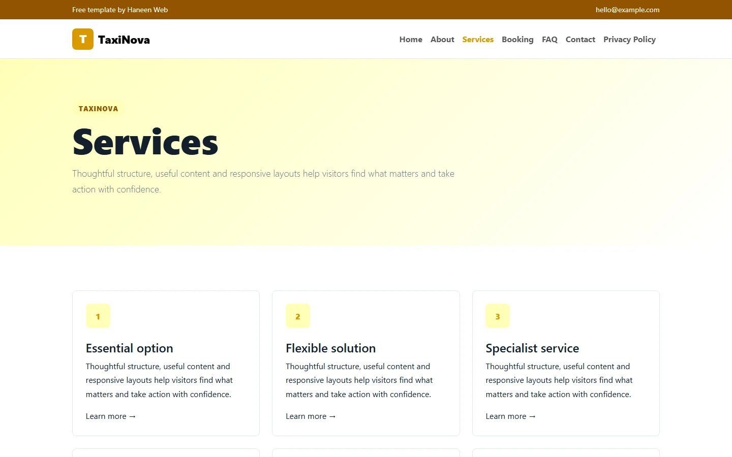 TaxiNova – Free Bootstrap 5 Reliable rides when you need them HTML Template