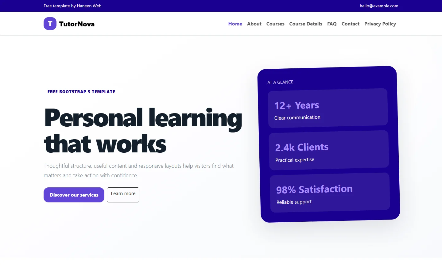 TutorNova – Free Bootstrap 5 Personal learning that works HTML Template