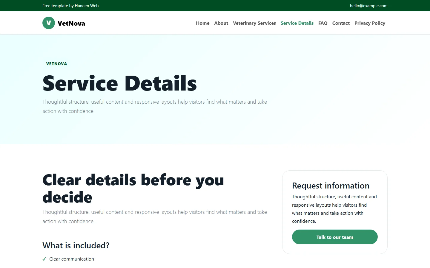 VetNova – Free Bootstrap 5 Thoughtful care for every pet HTML Template
