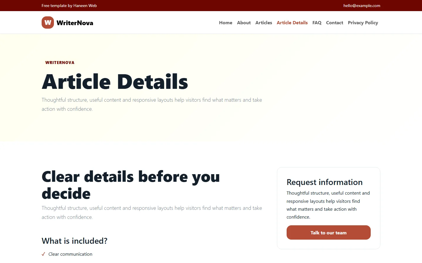 WriterNova – Free Bootstrap 5 Words that make ideas matter HTML Template