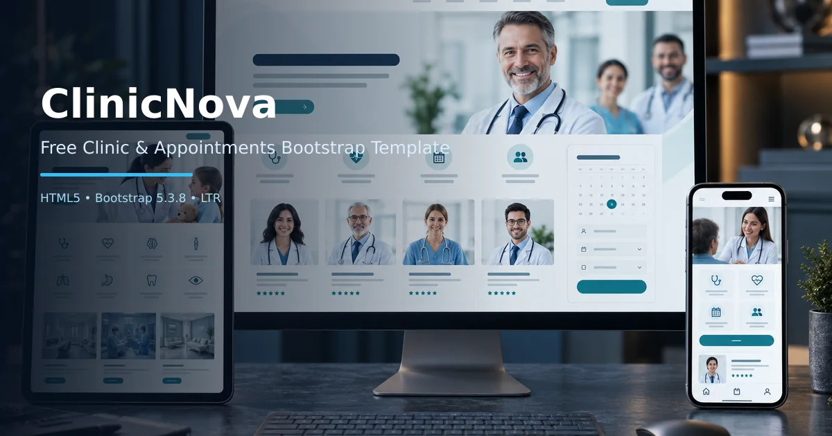 ClinicNova – Free Bootstrap 5 Clinic & Appointments HTML Template