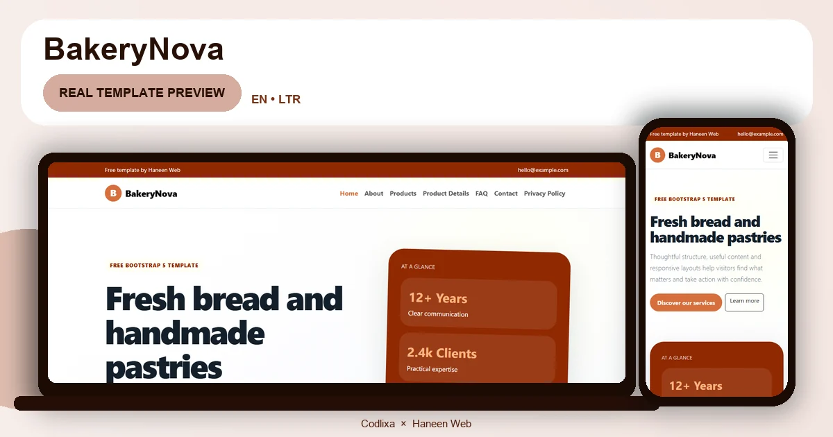 BakeryNova – Free Bootstrap 5 Fresh bread and handmade pastries HTML Template