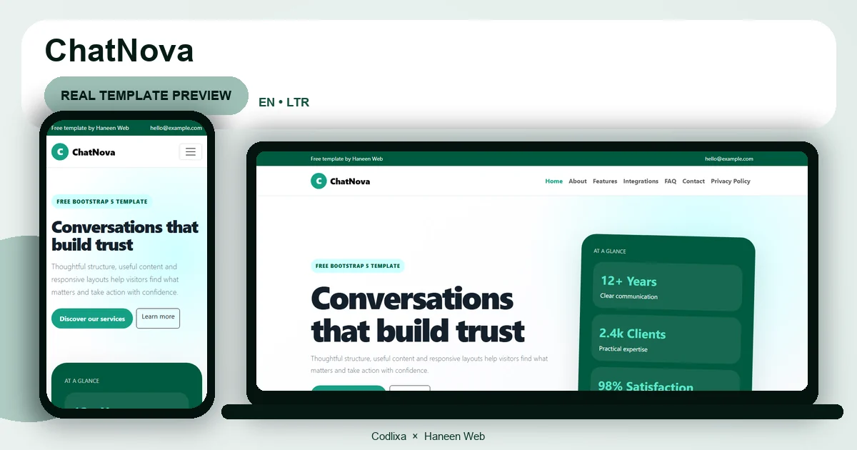 ChatNova – Free Bootstrap 5 Conversations that build trust HTML Template