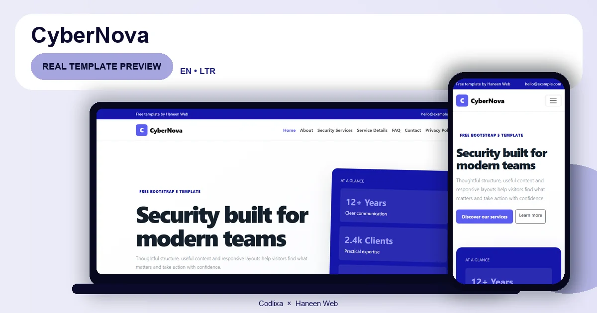 CyberNova – Free Bootstrap 5 Security built for modern teams HTML Template