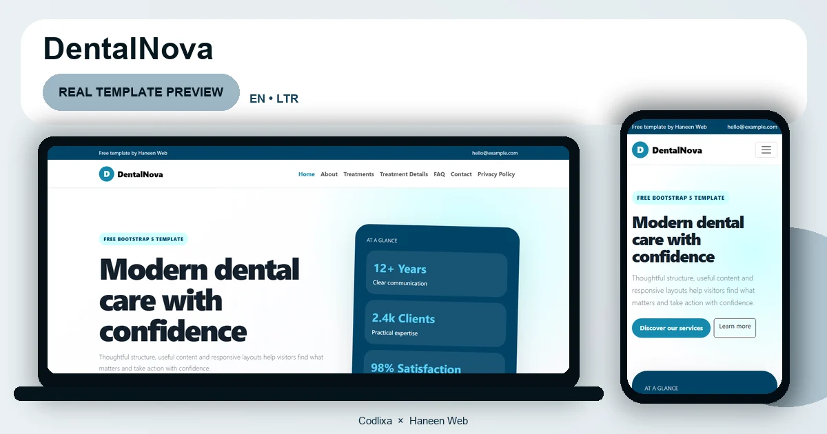 DentalNova – Free Bootstrap 5 Modern dental care with confidence HTML Template