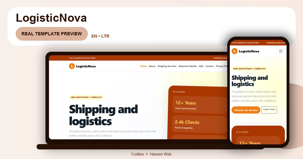 LogisticNova – Free Bootstrap 5 Shipping and logistics HTML Template