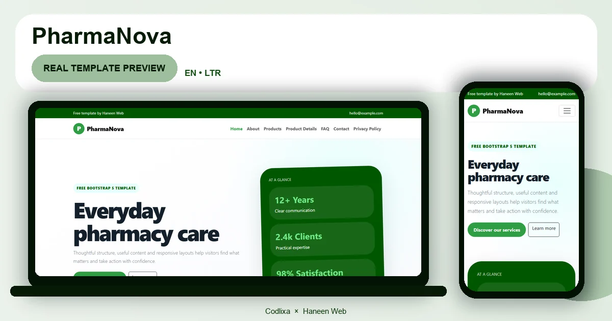 PharmaNova – Free Bootstrap 5 Everyday pharmacy care HTML Template