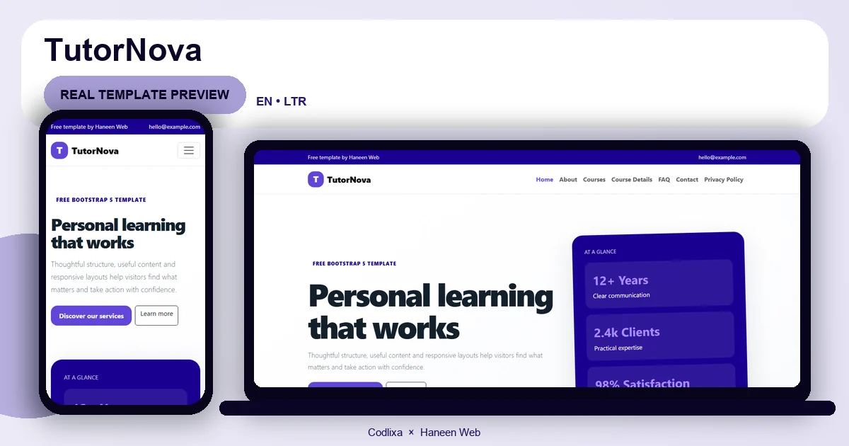 TutorNova – Free Bootstrap 5 Personal learning that works HTML Template